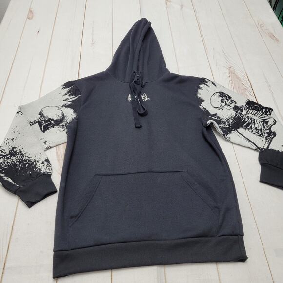 Rebel Vengenace skeleton tapestry hoodie sweatshirt emo punk - Picture 1 of 9